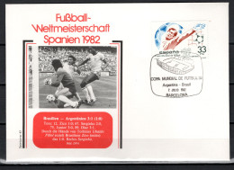 Spain 1982 Football Soccer World Cup Commemorative Cover Match Brazil - Argentina 3:1 - 1982 – Spain