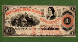 USA Note CIVIL WAR ERA  Augusta Insurance & Banking GEORGIA 1861 $1 Lucy Pickens N. 4403 - Devise De La Confédération (1861-1864)