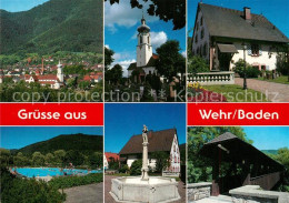 73255147 Wehr Baden Kirche Rathaus Schwimmbad Brunnen Gedeckte Bruecke Wehr Bade - Autres & Non Classés