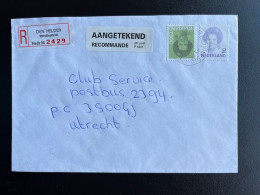 NETHERLANDS 1993 REGISTERED LETTER DEN HELDER MARSDIEPSTRAAT TO UTRECHT NEDERLAND AANGETEKEND - Cartas & Documentos