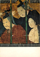 Art - Peinture - Fragment De Paravent : Spectateurs Derrière Un Store - Japon - Vers 1600-1610 - Gouache Sur Papier - CP - Paintings