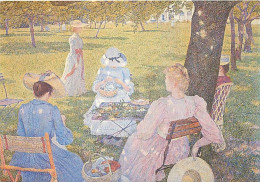 Art - Peinture - Theodore Van Rijsselberghe - Famille In Een Boomgaard, 1890 - Famille Dans La Fruitier - Afamily In An  - Paintings