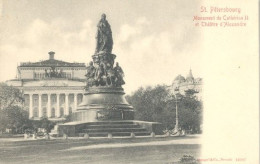 St. Petersburg, St. Petersbourg, Monument De Cathérine II Et Théatre D' Alexandre - Russie