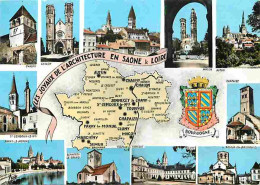 71 - Saone Et Loire - Multivues - Blasons - Carte Géographique - CPM - Voir Scans Recto-Verso - Autres & Non Classés