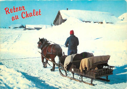 Animaux - Chevaux - Retour Au Chalet - Hiver - Neige - Traineau - Carte Neuve - CPM - Voir Scans Recto-Verso - Pferde