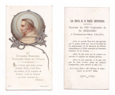 Saint Étienne Harding, Troisième Abbé De Citeaux, VIIIe Centenaire De Saint Bernard, Fontaines-lès-Dijon, 1891 - Images Religieuses