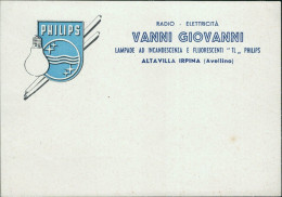 Bu699 Cartolina Pubblicitaria Altavilla Irpina Lampade Philips - Pubblicitari