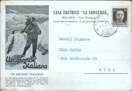 Bu700 Cartolina Pubblicitaria Casa Editrice Lasorgente Un Grande Italiano Milano - Publicité