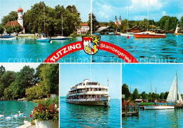 73254718 Tutzing Partie Am Starnbergersee Seglerhafen Faehre Schwaene Tutzing - Tutzing