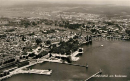 73254587 Konstanz Bodensee Hafen Rheinausfluss Fliegeraufnahme Konstanz Bodensee - Konstanz