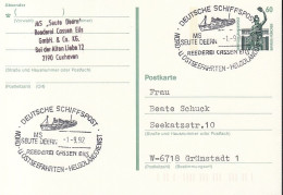 Deutsche SCHIFFSPOST MS "Seute Deern" Nord- Und Ostseefahrten - Helgolanddienst 1.9.1992 Auf PK P 144 - Marittimi