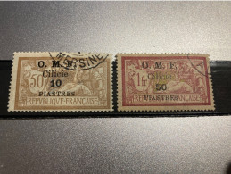 Colonie Francaise  Cilicie Surcharge O.M.F. 10piastre/50c. Et 50 Piastres /1fr  Oblitere Charnière - Neufs