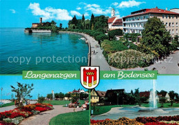 73254075 Langenargen Bodensee Kirche Springbrunnen Parkanlage Langenargen Bodens - Langenargen