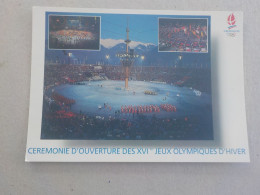 CPSM -  AU PLUS RAPIDE - JEUX OLYMPIQUES CEREMONIE D OUVERTURE DES JEUX D HIVERS ALBERVILLE 92   -  VOYAGEE NON TIMBREE - Olympic Games