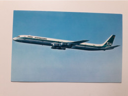 Airline Issued Card. Trans International Airlines DC 8 - 1946-....: Modern Tijdperk