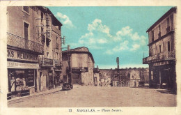 *CPA  - 34 - MAGALAS - Place Neuve - Colorisée - Autres & Non Classés