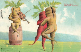 N°24962 - Argovie - Illustrateur H. Schmidt - Carottes Humanisées Dansant - Violon - Sonstige & Ohne Zuordnung