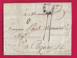 MARQUE BORDEAUX COLONIE RONDE LETTRE DE CAYES HAITI ST DOMINGUE 1777 SIGNATURE CAPITAINE BATEAUX AU DOS COGNAC LETTRE - 1701-1800: Précurseurs XVIII