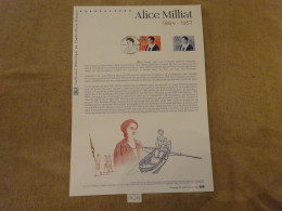 2024 DOCUMENT 1,29 EURO " ALICE MILLIAT 1884 - 1957 "  OBLITÉRATION 1ER JOUR 03.05.2024 - Documenten Van De Post