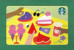 INDIA Inde Indien - Summer Foods - Starbucks Card - CN 2000 , SKU 11154140 23005222 - Unused - Fruits, Ice Cream, Coffee - Tarjetas De Regalo