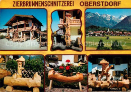 73252439 Oberstdorf Zierbrunnenschnitzerei Details Oberstdorf - Oberstdorf