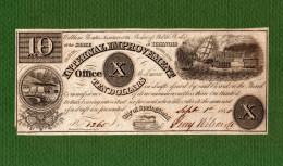 USA Note Internal Improvement Office $10 Springfield, ILLINOIS 1840 EXTREMELY RARE N.1265 - Altri & Non Classificati