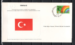 Turkish Cyprus 1982 Football Soccer World Cup Commemorative FDC - 1982 – Spain