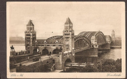 Köln Am Rhein 1938 - Dombrücke Mit Strassenbahn Und Zug! - Köln