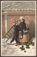 Des Enfants Dans La Neige, Children In The Snow, - 1910 Bayern Geprägt, Embossed, Gaufrée  - Gruppi Di Bambini & Famiglie