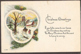 Christmas Greetings - Xmas, Noël, Weihnachten Im Schnei. Geprägt, Embossed, Gaufrée - Sonstige & Ohne Zuordnung