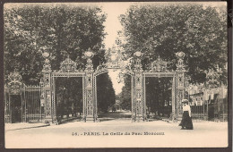 Paris - La Grille Du Parc Monceau - Animée - Parken, Tuinen