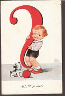 Garçon Avec Son Chien - Pourquoi Tu Ne Me écris Pas?  - Jolie CPA 1930  - Vintage Card - Kinder-Zeichnungen