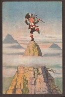 Petit Garçon Sur La Montagne - Jolie Carte Postale Ancienne 1930 - Vintage Card - Dessins D'enfants