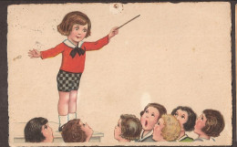 Le Conducteur - Jolie Carte Postale Ancienne 1927 - Vintage Card - Children's Drawings