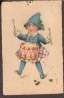 Petit Garçon Avec Son Tambour - Percussion - Jolie CPA 1927 - Vintage Card - Musique - Dibujos De Niños