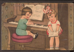 Des Enfants Sur Le Piano -CPA 1925 -vintage Card - Music, Singing At The Piano - Kindertekeningen