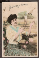 Heureuse Année 1911 - Jolie Femme Avec Postillion D'amour - Pigeon - Mujeres