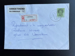 NETHERLANDS 1990 REGISTERED LETTER IJMUIDEN TO VEENDAM 29-11-1990 NEDERLAND AANGETEKEND - Lettres & Documents