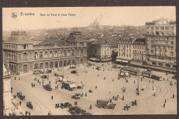 Bruxelles 1925-Place Rogier - Boulevard Adolphe Max. Animée, Des Trams - Marktpleinen, Pleinen