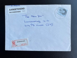 NETHERLANDS 1987 REGISTERED LETTER WORMERVEER TO VIANEN 02-09-1987 NEDERLAND AANGETEKEND - Lettres & Documents