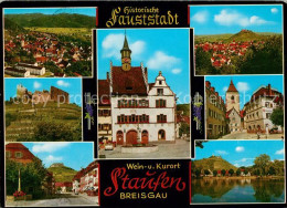 73251409 Staufen Breisgau Fliegeraufnahme Rathaus Burgruine Stadttor Panoramen S - Autres & Non Classés