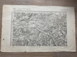Carte état Major TONNERRE 1890 35x54cm BUTTEAUX GERMIGNY JAULGES CHEU LES-CROUTES VILLIERS-VINEUX SOUMAINTRAIN FLOGNY-LA - Geographical Maps