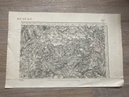 Carte état Major MIRECOURT 1896 35x54cm OFFROICOURT VIVIERS-LES-OFFROICOURT REMICOURT ESTRENNES THIRAUCOURT GIROVILLERS- - Cartes Géographiques