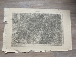 Carte état Major CLERMONT S.E. 1891 35x54cm MANGLIEU ST-BABEL SUGERES SALLEDES AULHAT-ST-PRIVAT ISSERTEAUX FLAT PIGNOLS  - Carte Geographique