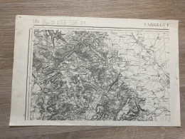 Carte état Major SARREGUEMINES Fin XIX Siècle 33x50cm FILLSTROFF GUERSTLING BOUZONVILLE COLMEN HEINING-LES-BOUZONVILLE V - Landkarten