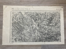 Carte état Major EPINAL 1888 33x50cm GIRMONT THAON-LES-VOSGES CHAVELOT IGNEY DOMEVRE-SUR-DURBION PALLEGNEY BAYECOURT ONC - Carte Geographique