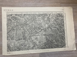 Carte état Major LUNÉVILLE 1895 33x50cm TANCONVILLE CIREY-SUR-VEZOUZE HATTIGNY BERTRAMBOIS RICHEVAL FREMONVILLE IBIGNY G - Geographical Maps