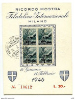 Mostra Filat. Internazionale Milano 1946 - Cartoncino Ricordo - 1946-60: Poststempel