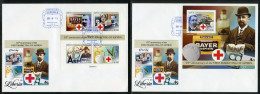 Liberia 2023, Aspirin, Red Cross, 4val In BF +BF In 2FDC - Red Cross