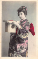 Japan - Geisha Girl With Red Knotted Kimono - Otros & Sin Clasificación